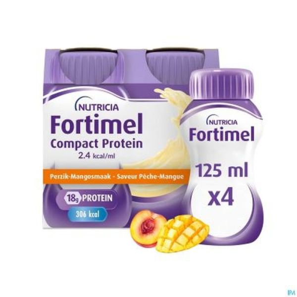 Fortimel® Compact Protein 2.4 kcal/ml Pêche Mangue - 4 x 125 ml