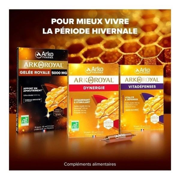 Arkoroyal Gelée royale 5000 mg Bio - 10 ampoules