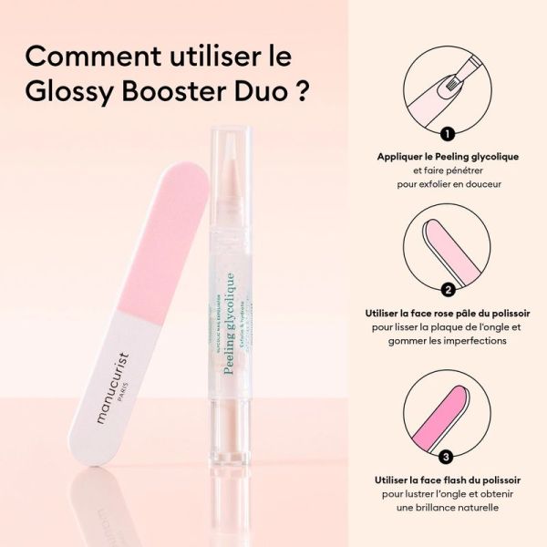 Duo Glossy Booster - Peeling Glycolique 4 mL, Polissoir 1 unité