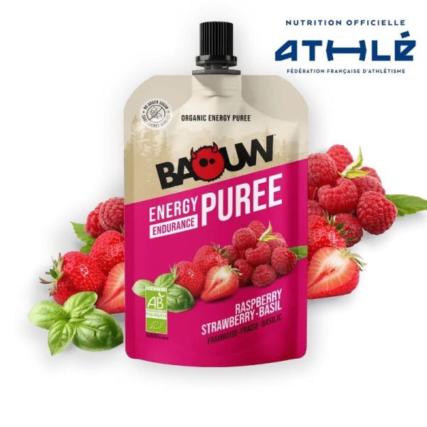 Energy Purees Raspberry - Strawberry - Basil - 90 g