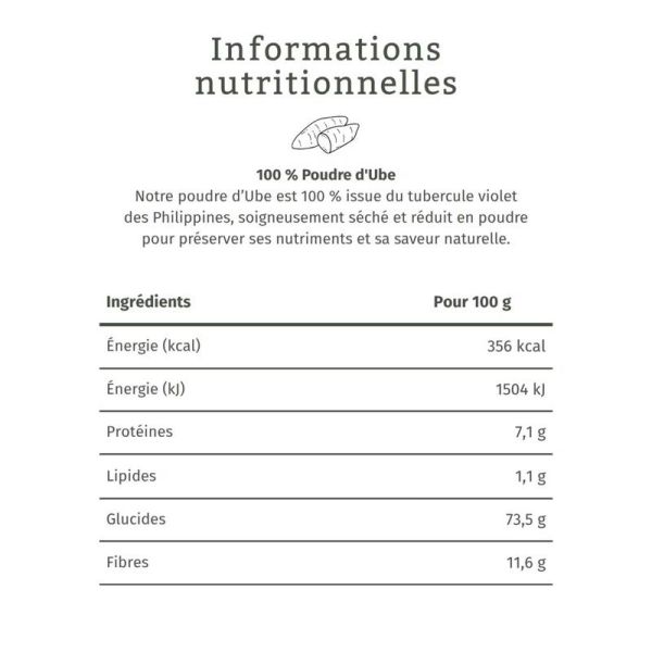 Poudre d'Ube Igname Violet - 100 g