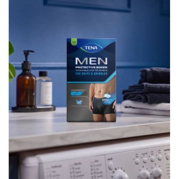 MEN PROTECTIVE BOXER - Boxer de Protection Lavable - Noir - Taille M, 1 unité