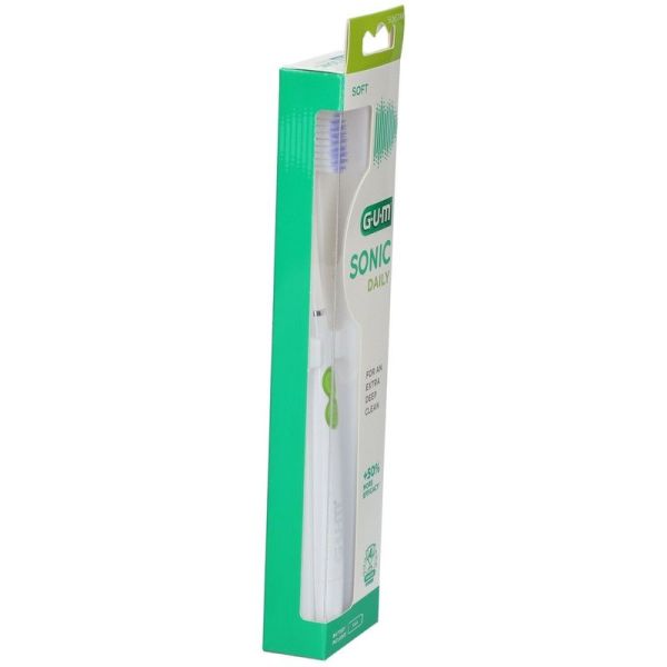 Brosse à Dents Sonic Blanche à Pile Souple Sonic Daily
