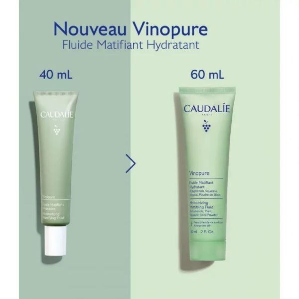 Fluide Matifiant Hydratant Vinopure - 60 ml