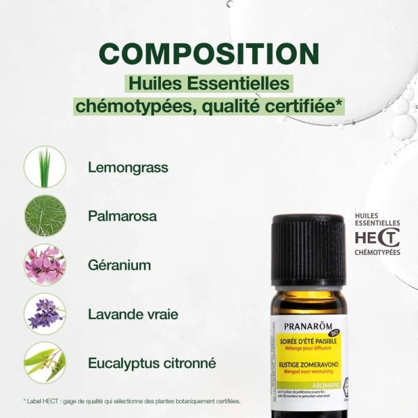 Soirée d'été paisible - synergie pour diffusion - Bio - 10 mL