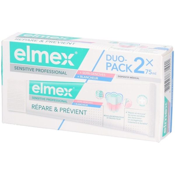 Dentifrice Répare et Prévient Soin Gencives + Blancheur Sensitive Professional - 2 x 75 ml