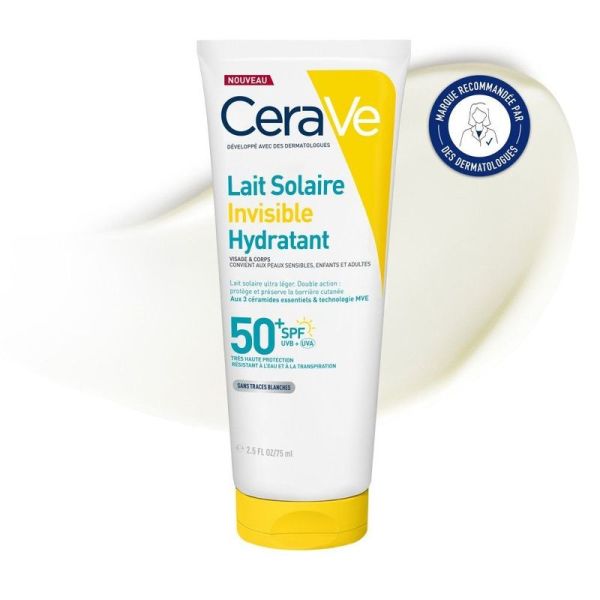 Lait Solaire Invisible Hydratant SPF50+ Visage et Corps - 75 ml