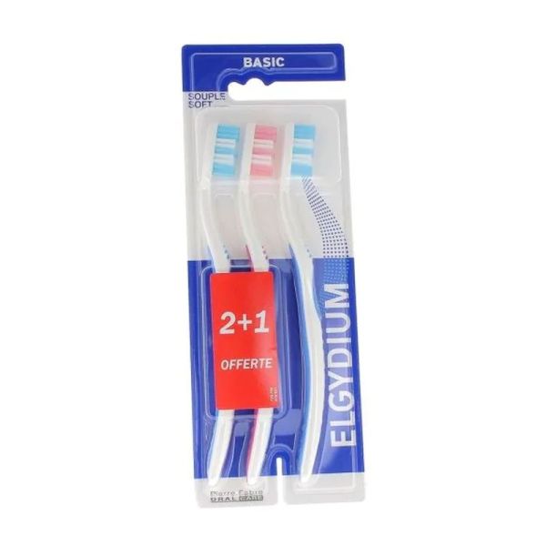 Brosses à dents Basic Medium - 3 brosses à dents