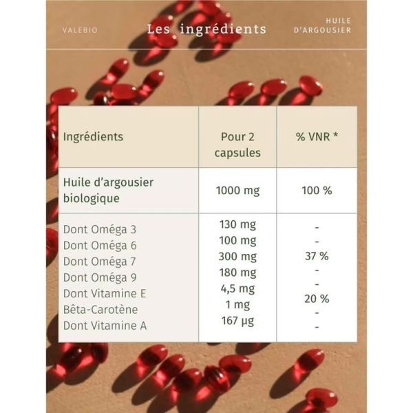Huile d'Argousier - Hydratation - 60 Capsules