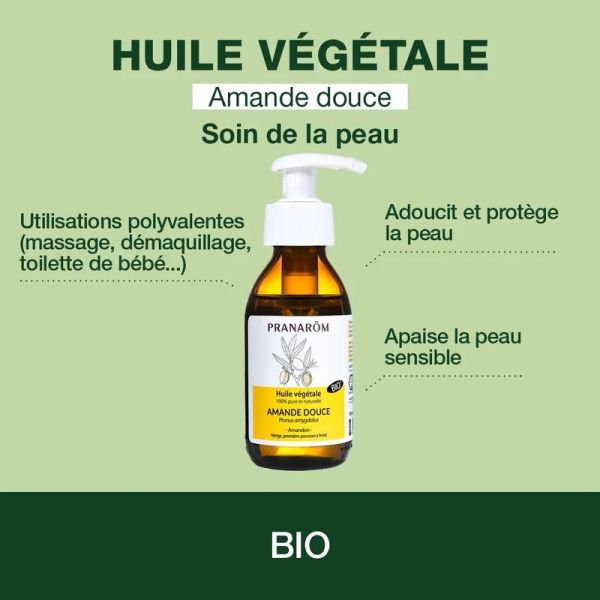 Huile Vegetale d'Amande douce 100 ml - Bio - 100 ml