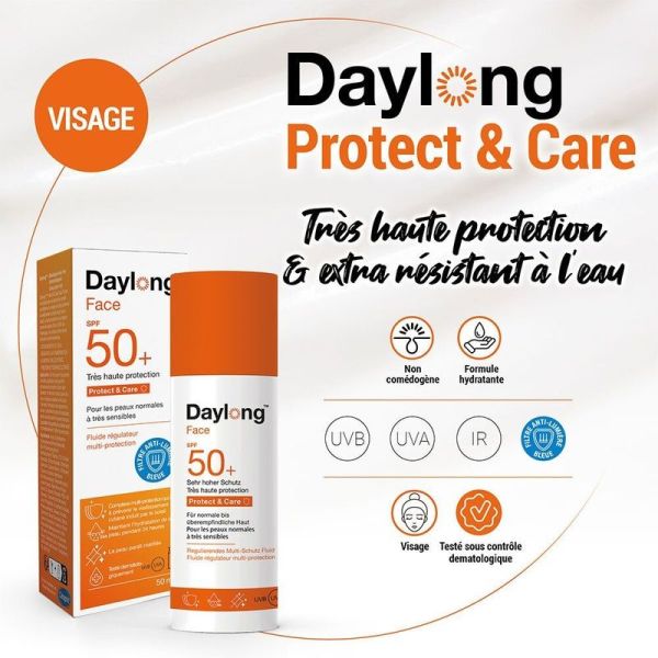 Fluide Solaire Régulateur Multi-Protection SPF50+ Protect & Care - 50 ml