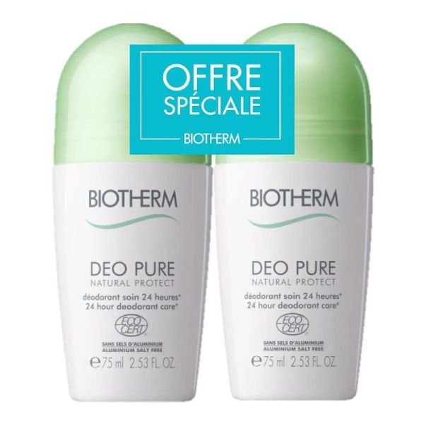 Deo Pure Déodorant Natural Protect 24h 2x75 ml