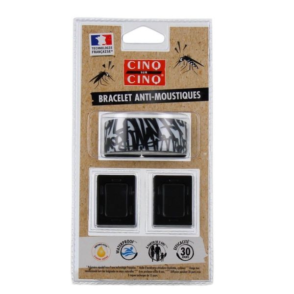Bracelet Anti-Moustiques Graffiti Noir - 1 unité