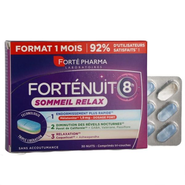 Forténuit 8h sommeil relax - 30 comprimés