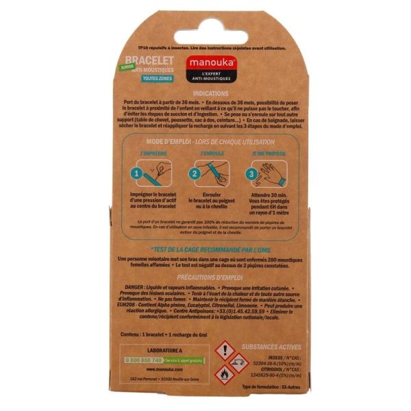 Manouka Bracelet Anti-Moustiques Enfant - Licorne