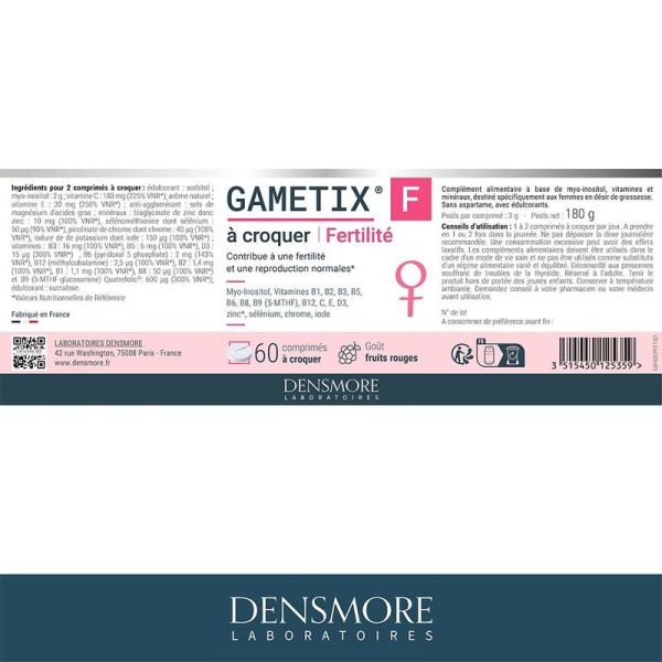 Gametix F Fertilité - 60 comprimés à croquer