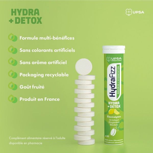 Hydra +Detox - 16 comprimés effervescents