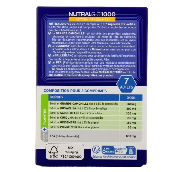 Nutralgic 1000 Action Apaisante - 30 comprimés