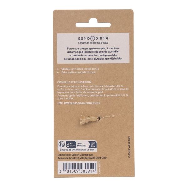 Pince a epiler mors biais - Acier inoxydable - Rose - 1 unite