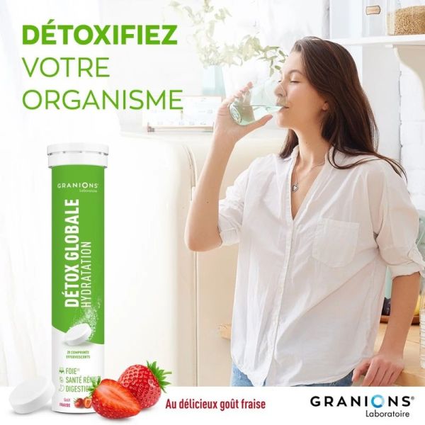Détox Globale Effervescent - Goût fraise - 20 comprimés effervescents