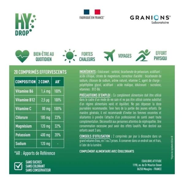 Hydrop Vitamines et Minéraux - 20 comprimés