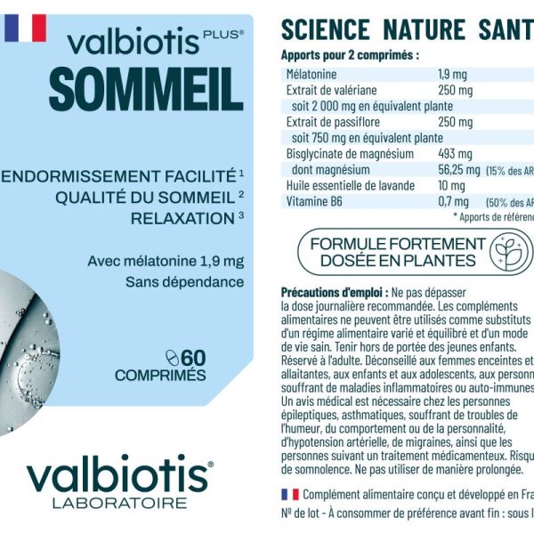 Valbiotis Plus® Sommeil - 60 comprimés