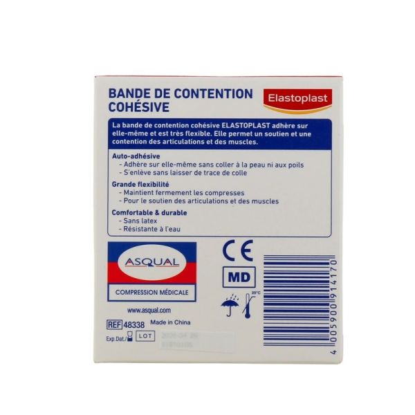 Bande de contention cohésive - Chair - 10 cm x 3,5 m