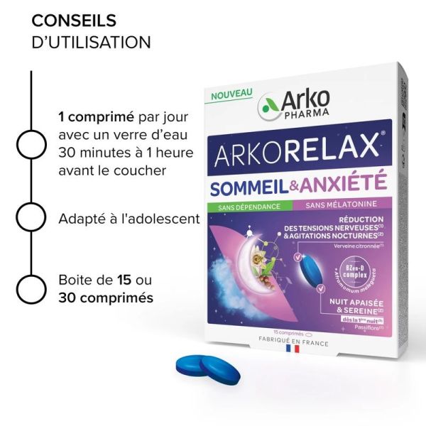 Arkorelax Sommeilampanxiete 15Cpr