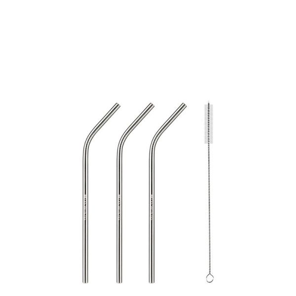 Pailles en acier inoxydable et brosse