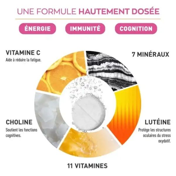 Multivitamines - Goût cassis - 17 comprimés effervescents