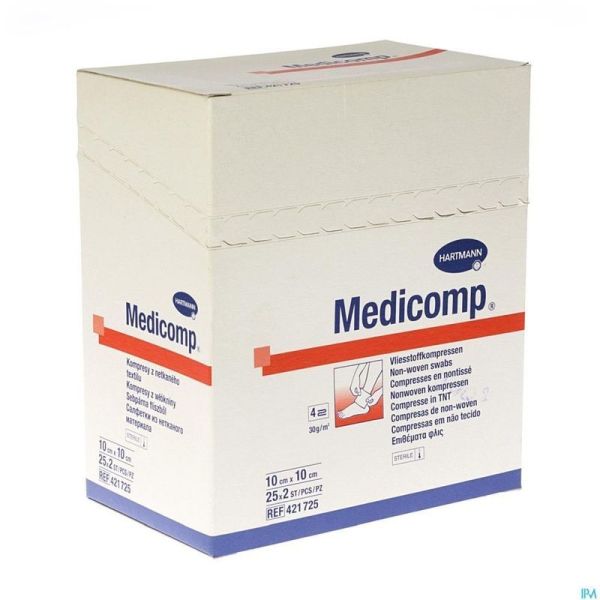 Medicomp - 10 x 10 cm, 25 sachets de 2 compresses