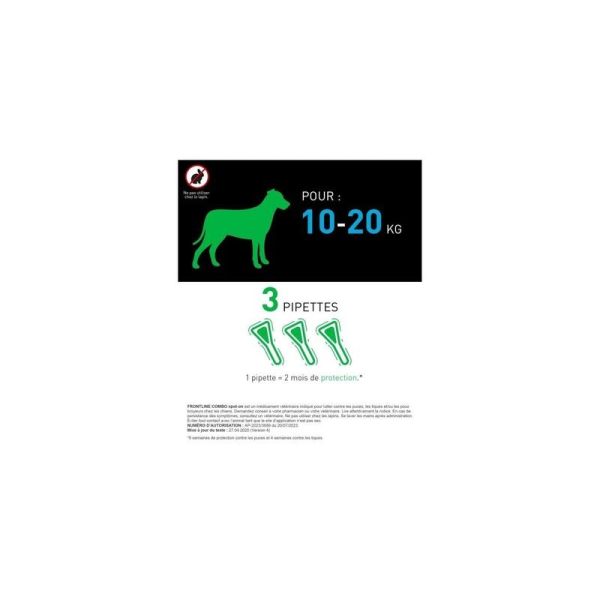 Combo Spot On Chien M - 10 à 20 kg, 3 pipettes de 1,34 ml