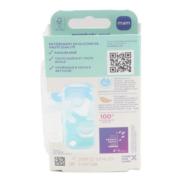 Comfort Sucette symétrique 0-2 mois - Lot de 2