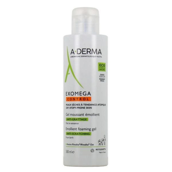 Gel Moussant Émollient Anti-grattage Exomega Control - 2 x 500 ml