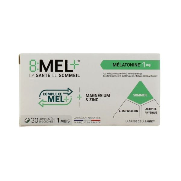 8:Mel+ la santé du sommeil mélatonine 1 mg - 30 comprimés