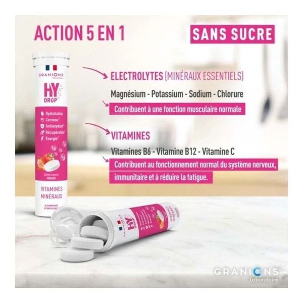HYDROP Hydratation Électrolytes - 20 comprimés effervescents