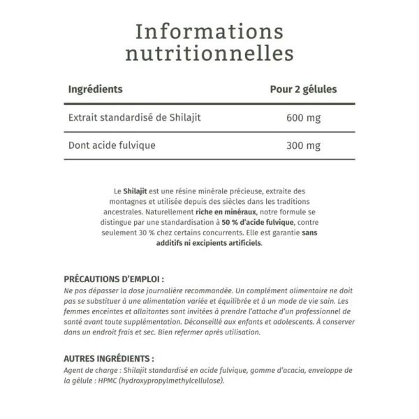 Shilajit - 60 gélules