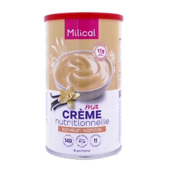 Milical Crème nutritionnelle saveur Vanille, 9 Portions