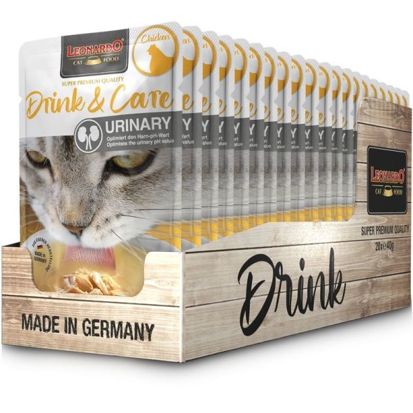 Leonardo Drink & Care Urinary Soupe au Poulet - Chat 40 g
