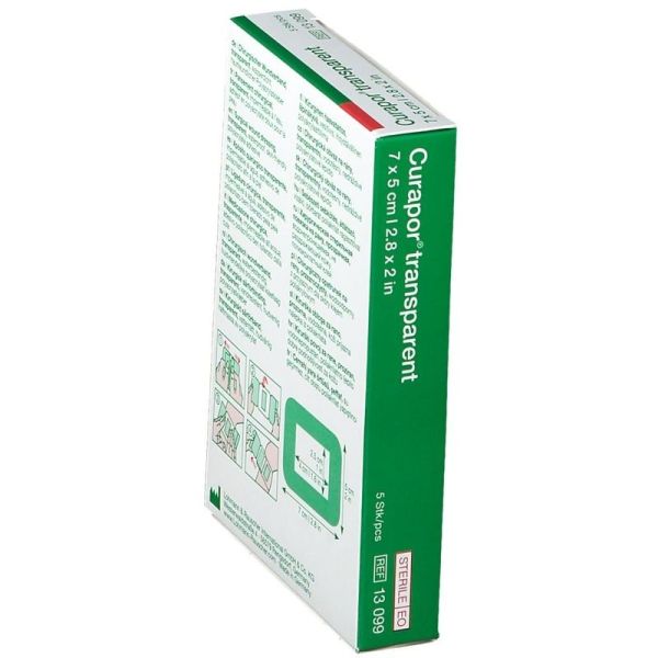Curapor transparent pansement chirurgical stérile - 7 cm x 5 cm, 5 pansements