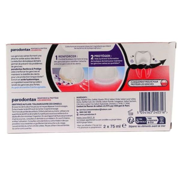 Dentifrice renforce et protege les gencives - 2 x 75 ml