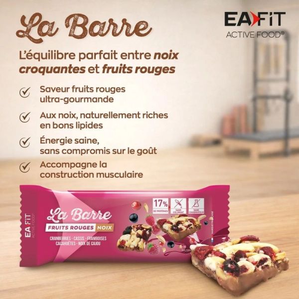 La Barre Protéinée - Barre fruits rouges noix - 40 g