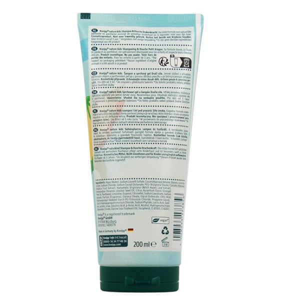 Kneipp Nature Kids Shampooing Douche Fruit du Dragon 200 ml