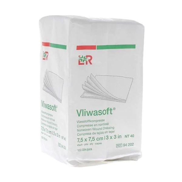 Compresse non tissée 7,5 x 7,5 cm Vliwasoft Velpeau - 100 compresses