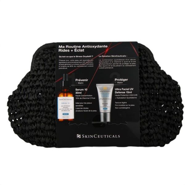 Trousse Routine Anti-Oxydante - Rides + Eclat - Sérum 10 30 ml + Crème Solaire SPF50 Visage 15 ml