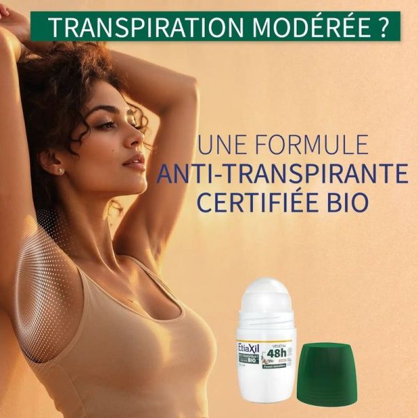Déodorant Anti-transpirant Végétal 48h Roll-On Bio Senteur Coco - 2 x 50 ml