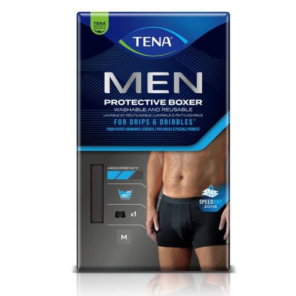 MEN PROTECTIVE BOXER - Boxer de Protection Lavable - Noir - Taille M, 1 unité