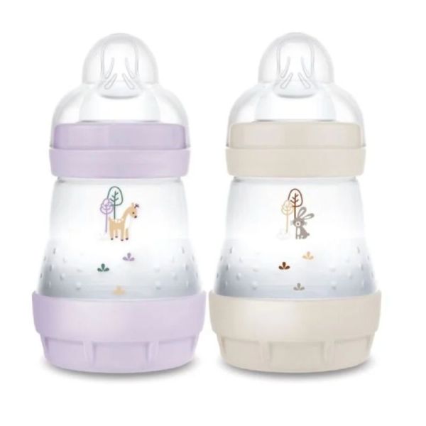 Biberon Esac Lilas + Sable tétine débit 1 2 x 160 ml
