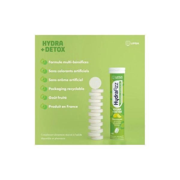 Hydra +Detox - 16 comprimés effervescents