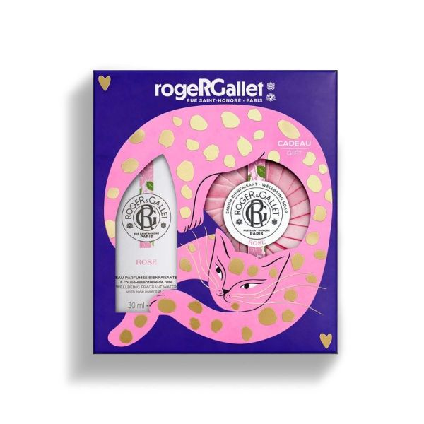 Coffret Noël Savon + Eau parfumée Bienfaisante - Rose - 30 ml + 100 g